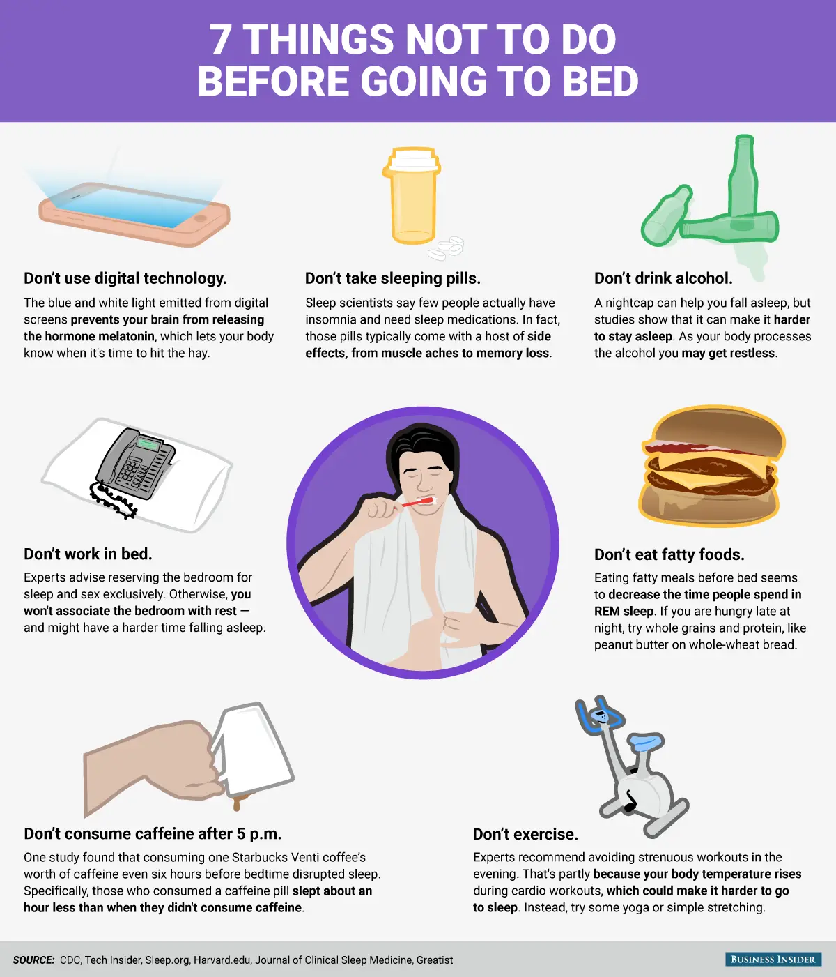 10 Worst Things to Do Before Bed
