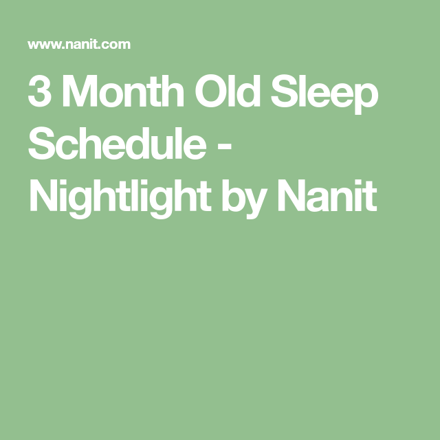 3 Month Old Sleep Schedule