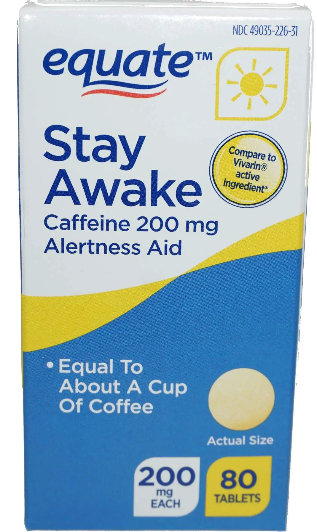 Equate Stay Awake Caffeine Alertness Aid 200mg 80 Tablets ...