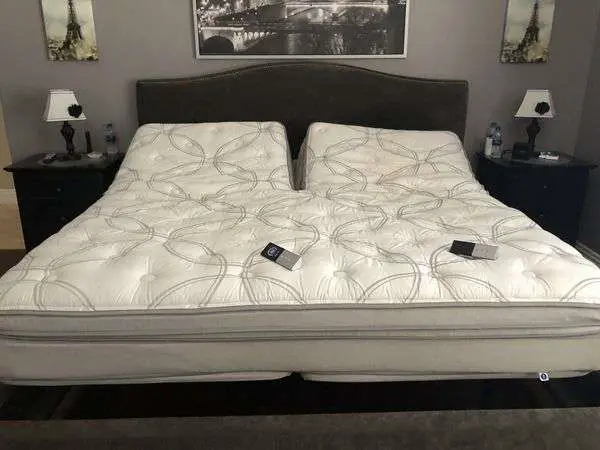 Split top king sleep number bed with base frame for Sale in Corona, CA ...
